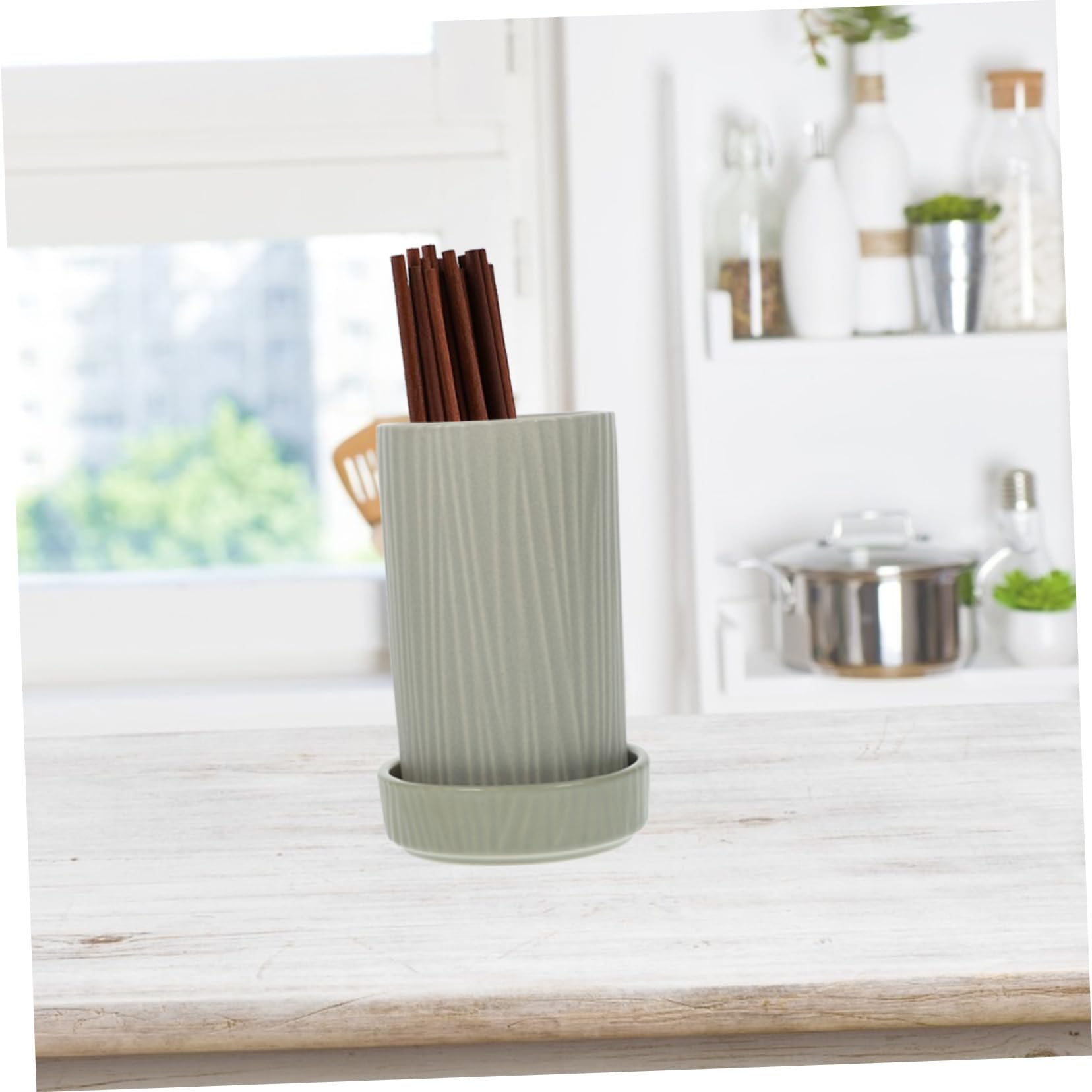 LABRIMP Porta Bacchette E Utensili Da Cucina In Legno – Contenitore Organizer Per Stoviglie E Posate