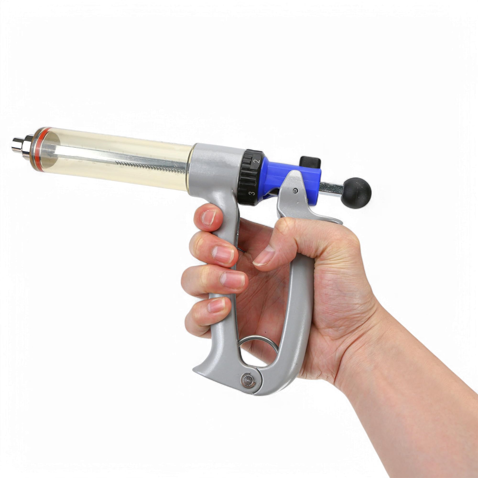 Siringa per bestiame da 25 ml/50 ml, siringa continua semiautomatica, strumento veterinario regolabile per bovini, capre, maiali