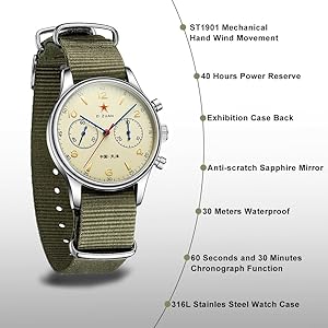 Amazon.com: SEVEN XII Chronograph Mechanical Men Watches ST1901