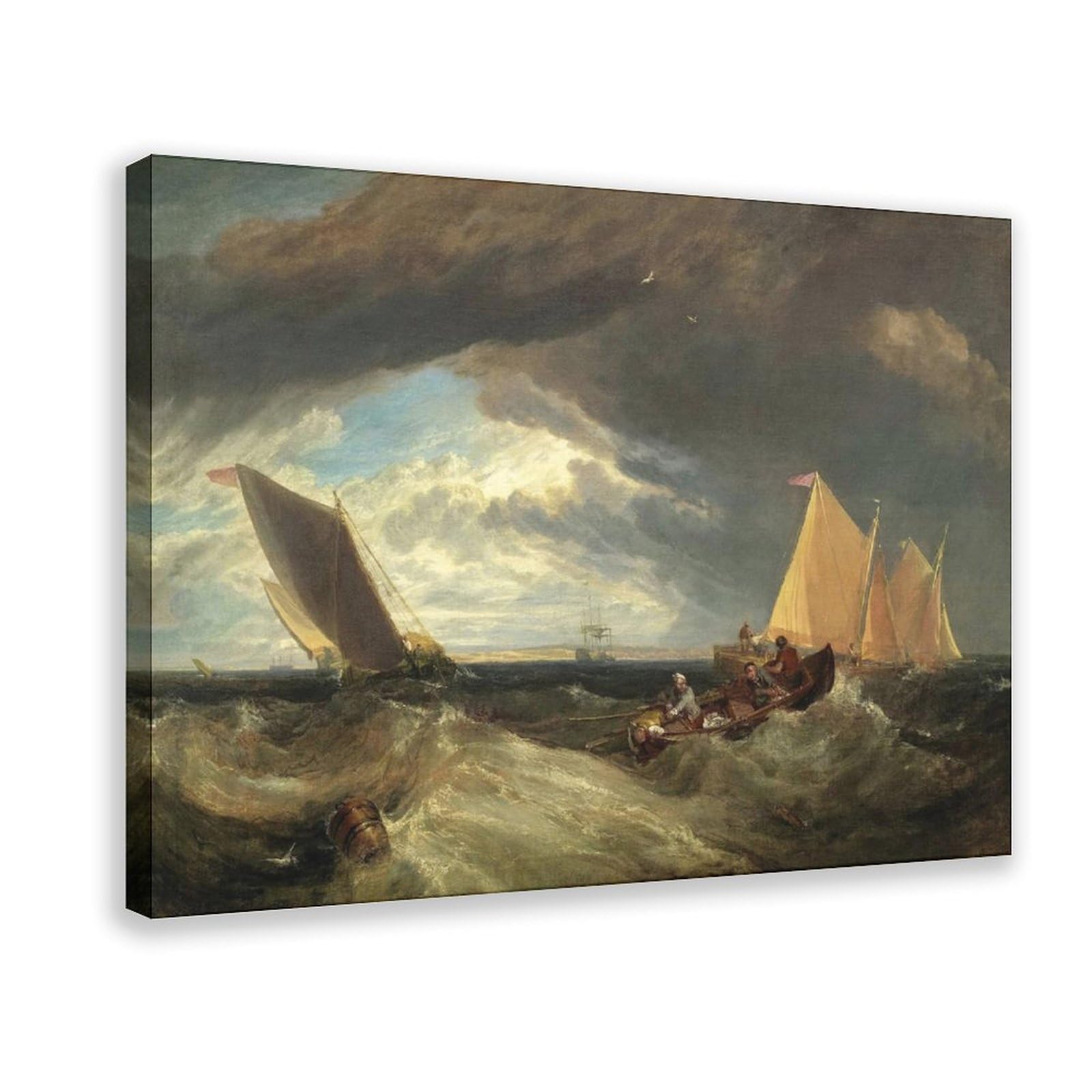 DFJyjFGJJ Joseph Mallord William Turner,The Junction of The Thames And Medway Poster Print for Teen Boys Room Wall Art Canvas Painting 20" L X 30" W