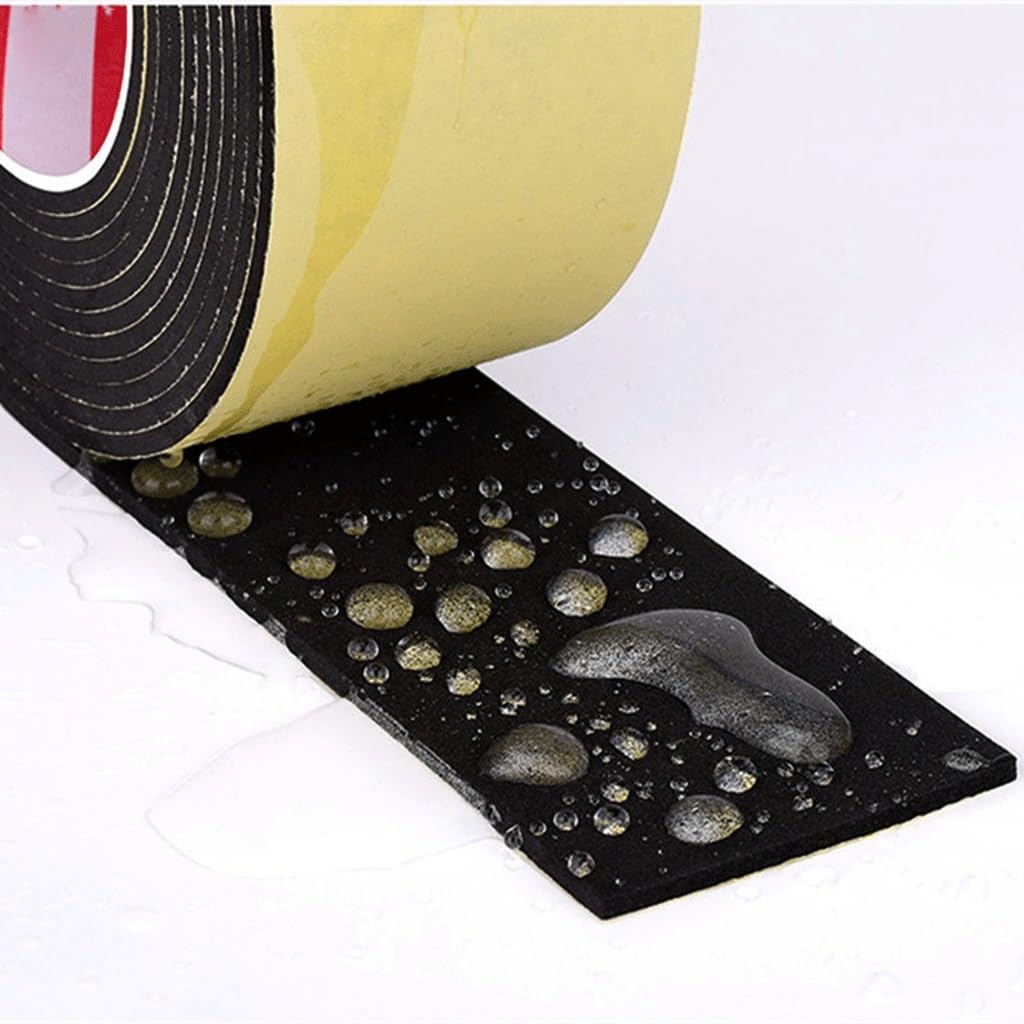 Nastro isolante in schiuma EVA, nero, per guarnizioni di finestre, striscia in gomma spugna, forte adesivo, per sigillare porte e finestre, 5 m x 20 mm x 3 mm