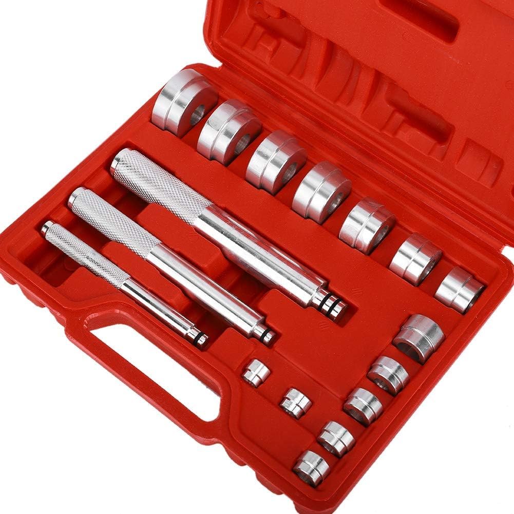 Kit de Prensa de rodamientos (17 Piezas), Herramienta para extraer bujes y Sellado de rodamientos de Rueda, Juego de rodamientos pequeños para Ruedas de Bicicleta, alternador y Lavadora.