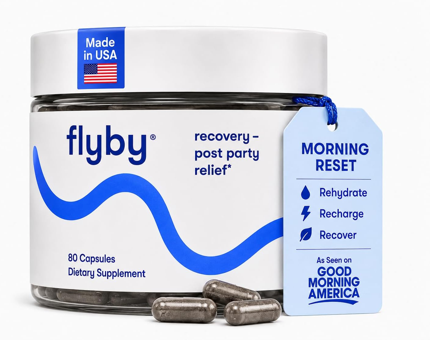 - Flyby Recovery with DHM, Milk Thistle & Activated Charcoal - 80 Count