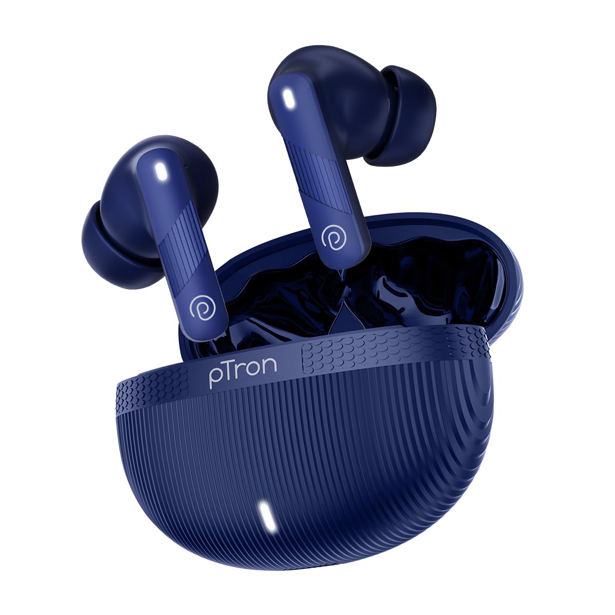 pTron Bassbuds Fury in-Ear TWS Earbuds with 13mm Drivers, 50Hrs Playtime, AI-ENC Clear Calls, Bluetooth V5.4 Wireless Headphones, Voice Assistant, Type C Charging & IPX5 Water Resistant (Blue)