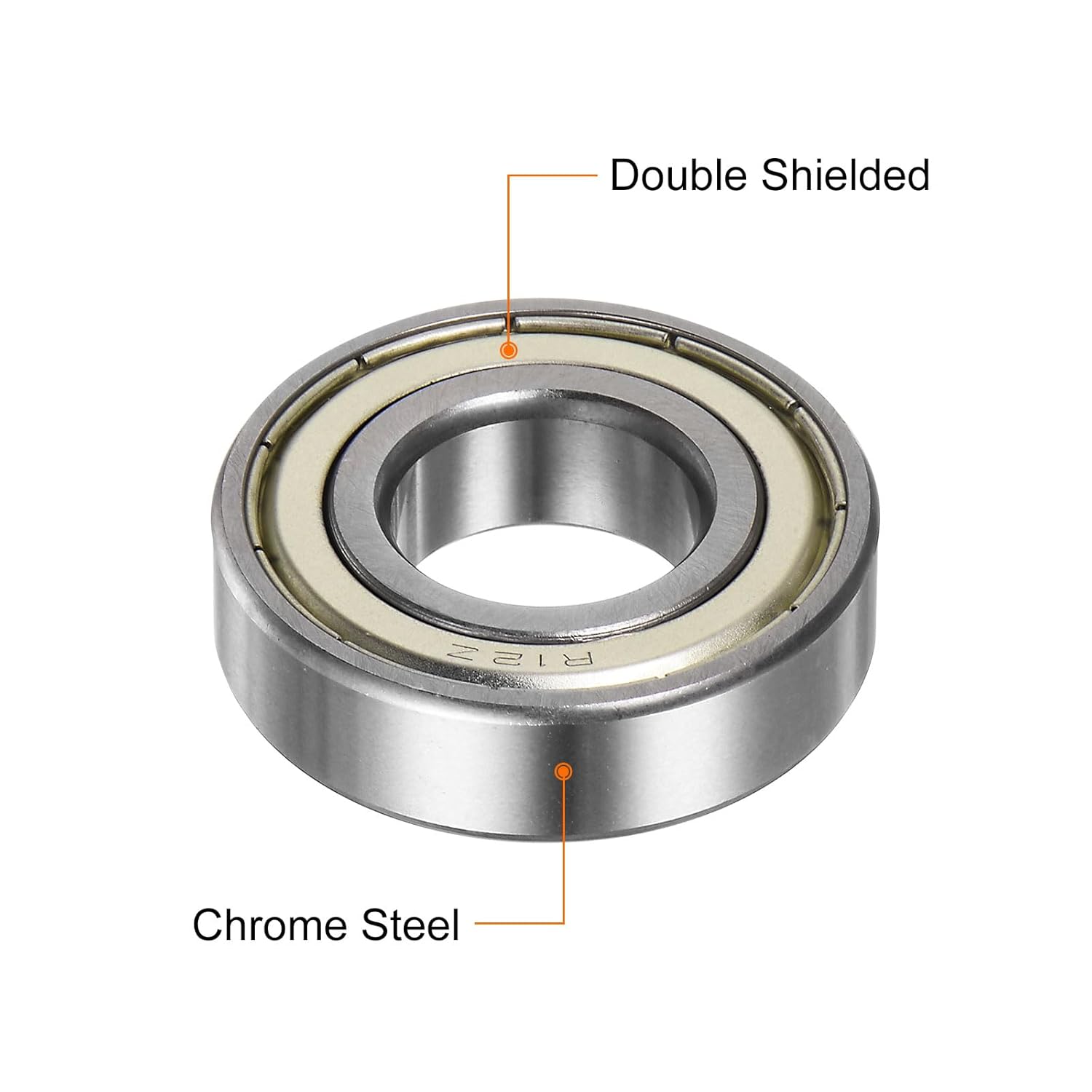uxcell R12ZZ Deep Groove Ball Bearing, 10pcs 3/4" x 13/8" x 7/16" Chrome Steel Z2 Double Steel Shielded Bearing