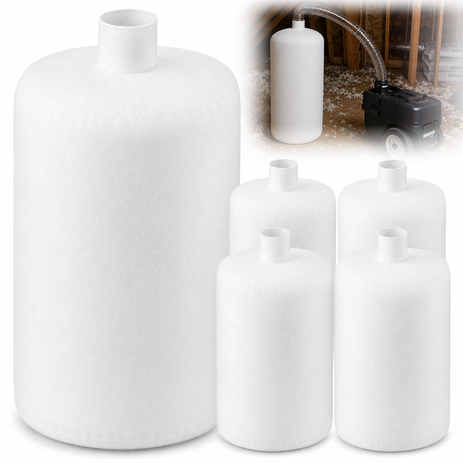 Pangda 5 Pack Insulation Removal Vacuum Bags Heavy Duty 75 Cu ft,White
