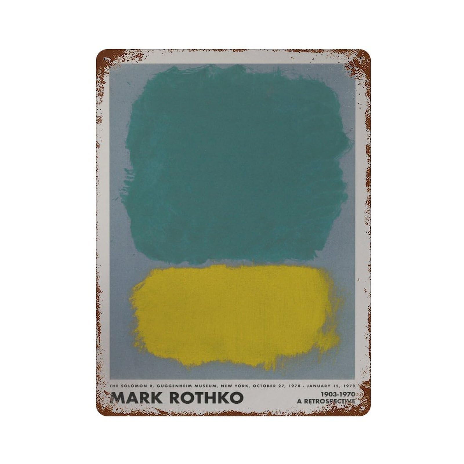 xiaoxiaoshen Rothko Exhibition Gallery4 Wall Decor Art Metal Tin Poster Modern Home Decor Art Home Bar Shop Decorations Vintage Sign 40x30cm