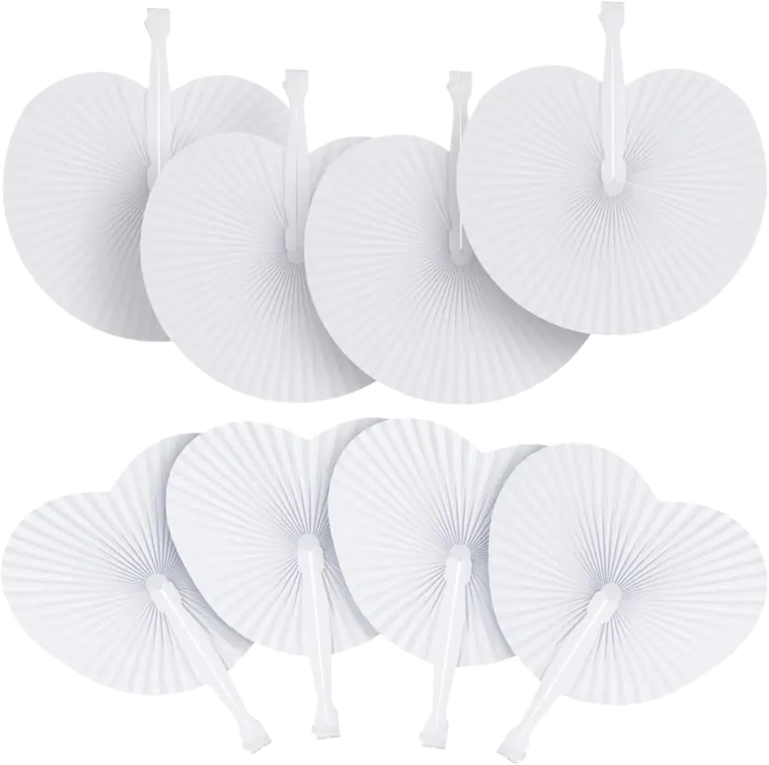 Hanging Paper Fans 20/40pcs Folding Fan Heart Shaped Round Blank Party Decoration DIY Painting Accordion Paper Fans for Birthday Wedding for Weddings Birthdays(Style-2,40pcs)