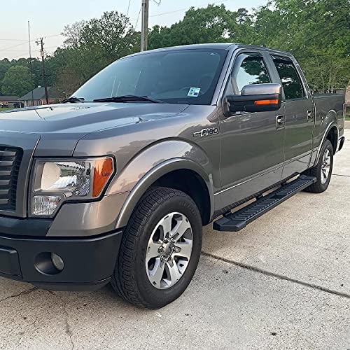 Comnova Side Step Nerf Bar Running Board Replacement For Ford F-150 Crew Cab 04-14（4 Full Size Door）,6 Inch Step Pad Design,Oe Style (Black Powder-Coating). #TOP1