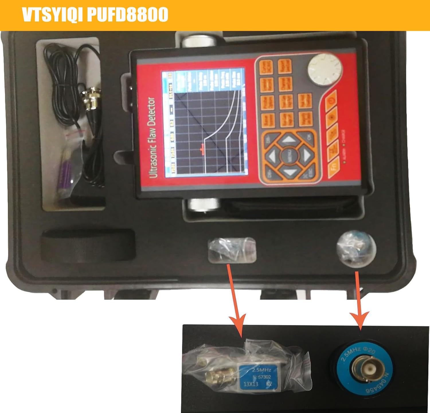 Ultrasonic Flaw Detector Digital Ultrasonic Metal Flaw Detector Instrument with Range 0 to 15000mm Automated Calibration Frequency 20-2000Hz IP65 Standard PC Software
