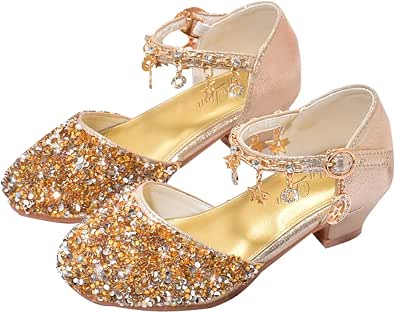 Zapatos De Princesa Con Lentejuelas Y Lazo, Tacón De 3 Cm, Suela Antideslizante, Tallas 26-38, Ideales Para Fiestas Y Bodas