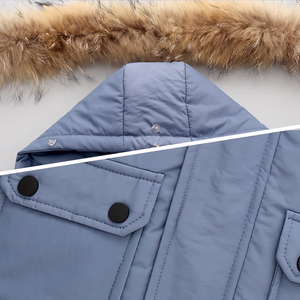 Kinder Unisex Kostüm Daunenjacke Mädchen mit Kapuze + Daunenhose Set Winter Warm 2-teilig Skianzug Jungen