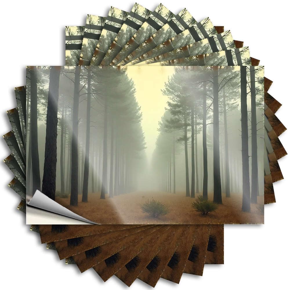 Bumper Gifts for Home Decor | Winter Case Misty Forest with Tall Pine Trees. for Diatomaceous(8X12CM)