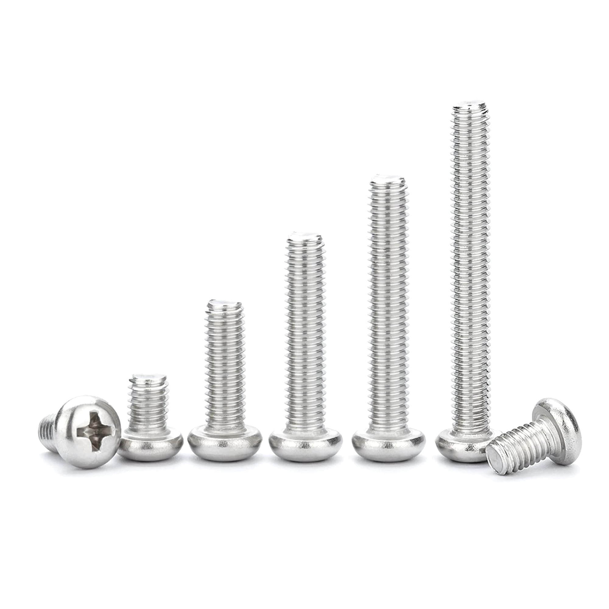 Photo 1 of #2-56 x 1/4" Pan Head Machine Screws, 304 Stainless Steel, Phillips Drive, Fully Threaded, Bright Finish; for Outlet, Cabinet, Drawer, DIY, Furniture and Appliance; Secures Loose Parts(100 Pcs)