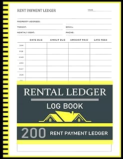 Rental Ledger Log Book: Simple Log Book for Landlords and Property Managers Managing Rental Properties | Rental Income Book | Monthly Rent Payment Tracker