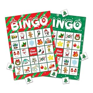 Omgouue christmas bingo game party supplies xmas gifts for kids 24 players  urban country home decor