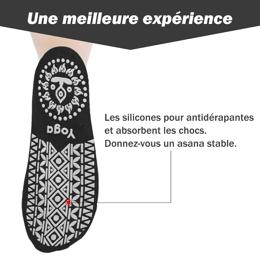 3 Paia Calze Antiscivolo Per Yoga E Pilates - Con Suola In Silicone, Taglia EU35-39 - Foto 2