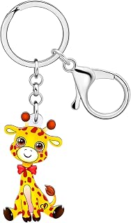 Acrylic Cute Giraffe Keychain Wallet Car Key Chain Rings Anime Deer Gifts for Women Girls Charms