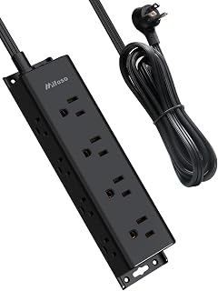 Surge Protector Power Strip, 12 Wide Spaced Multi Outlets, Wall Mount