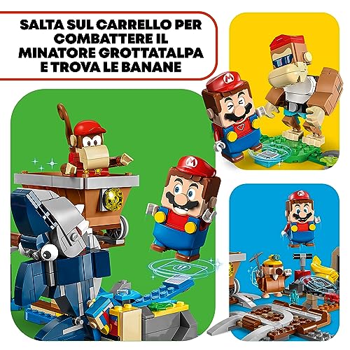 Super Mario Pack di Espansione Corsa nella Miniera di Diddy Kong con Aereo Giocattolo e 4 Personaggi, Giochi per Bambini e Bambine per Costruire un Livello del Videogioco, Idea Regalo 71425 - Lego - Immagine 3