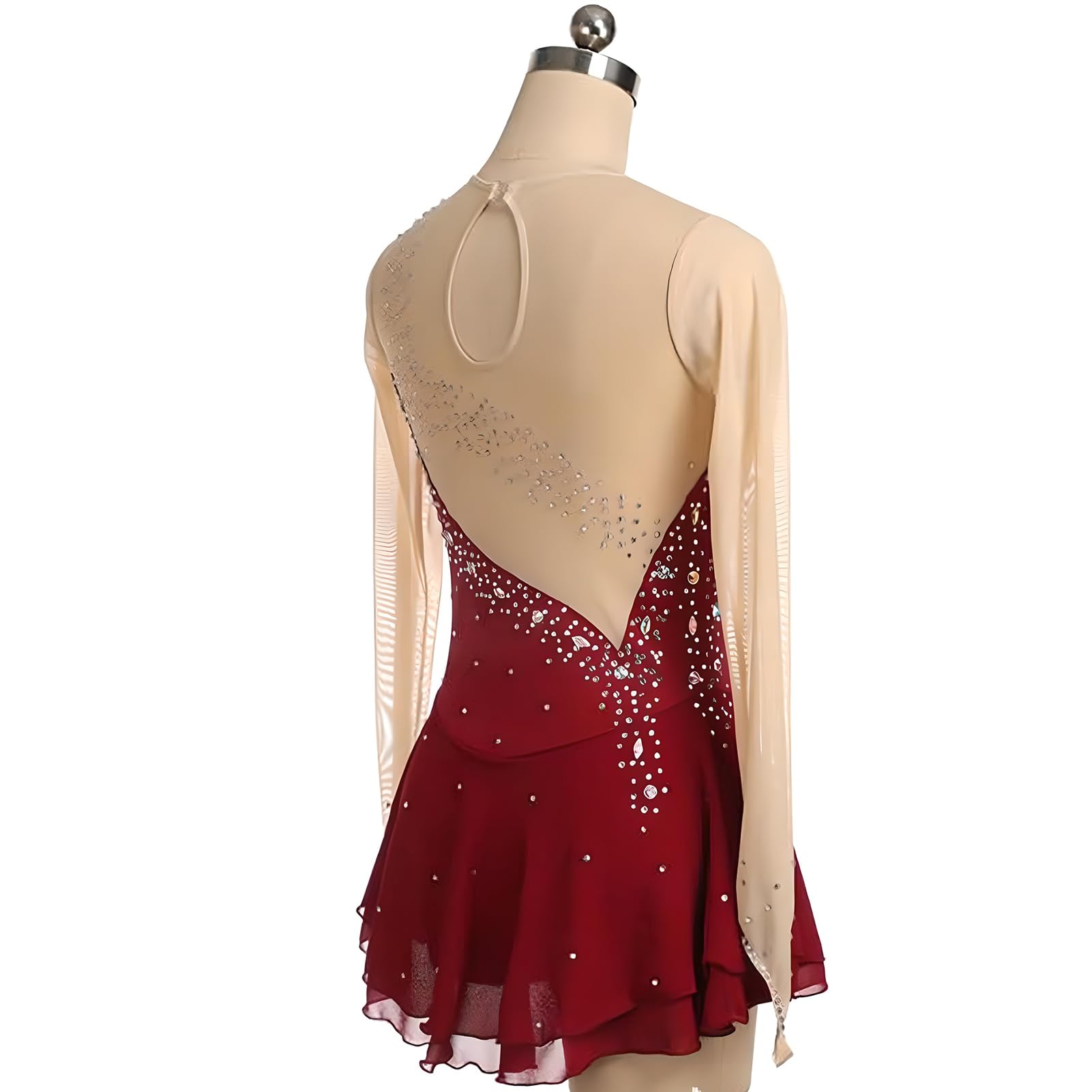 Vestito da pattinaggio artistico su ghiaccio, abiti da pattinaggio a rotelle per donne, vestiti per pattinaggio su ghiaccio per ragazze