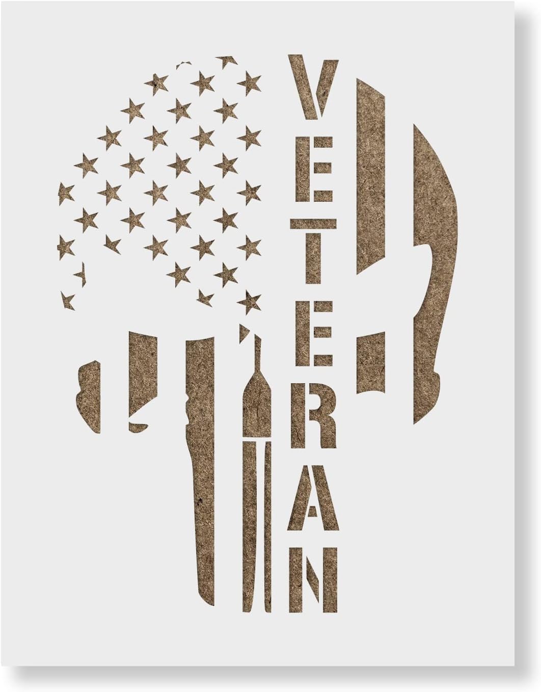 Veteran Punisher Skull Stencil - Create Respectful Tributes with Precision Designs, Large Military Stencils, Art