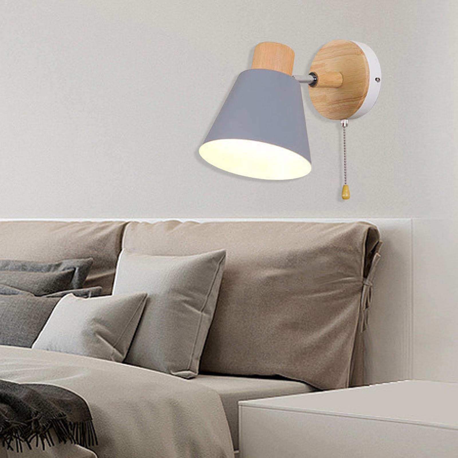 MagiDeal Applique murale moderne applique murale luminaire rotatif pour lire la décoration de cuisine, GRISE