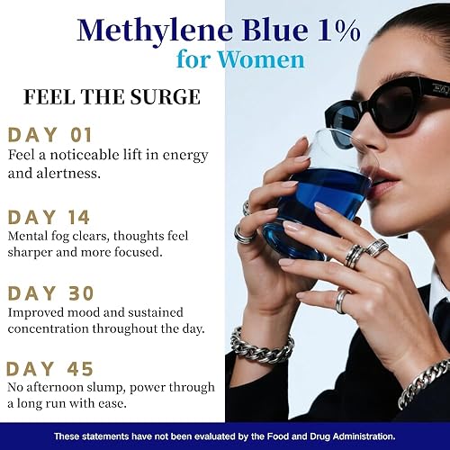 Miniatura 5 de Methylene Blue for Women  Pharmaceutical Grade  2 oz  Third-Party Tested  Formaldehyde & Alcohol-Free  Methylene Blue 1% Drops USP Grade Brain