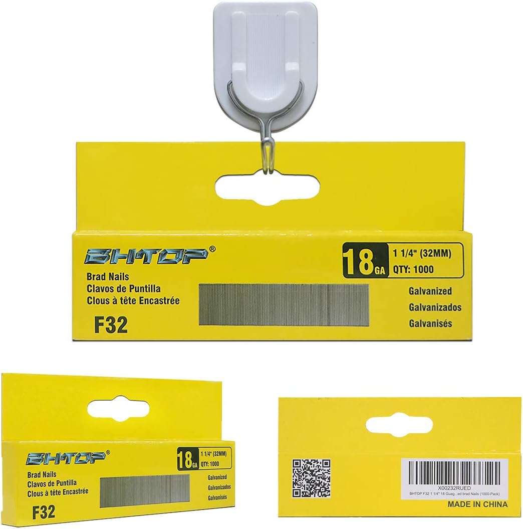 F32 1 1/4" 18 Guage Galvanized brad Nails (1000-Pack)
