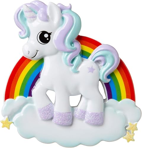 Miniatura 2 de Adorno personalizado de pony arcoíris Personaje de unicornio para árbol de Navidad de niños 2024