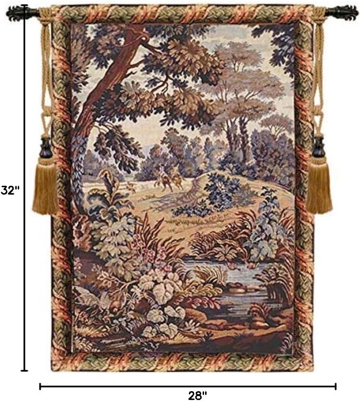 Horsemen Depart Battuta Italian Tapestry Wall Hanging - 28 in. x 32 in. Cotton/Viscose/Polyester by Charlotte Home Furnishings