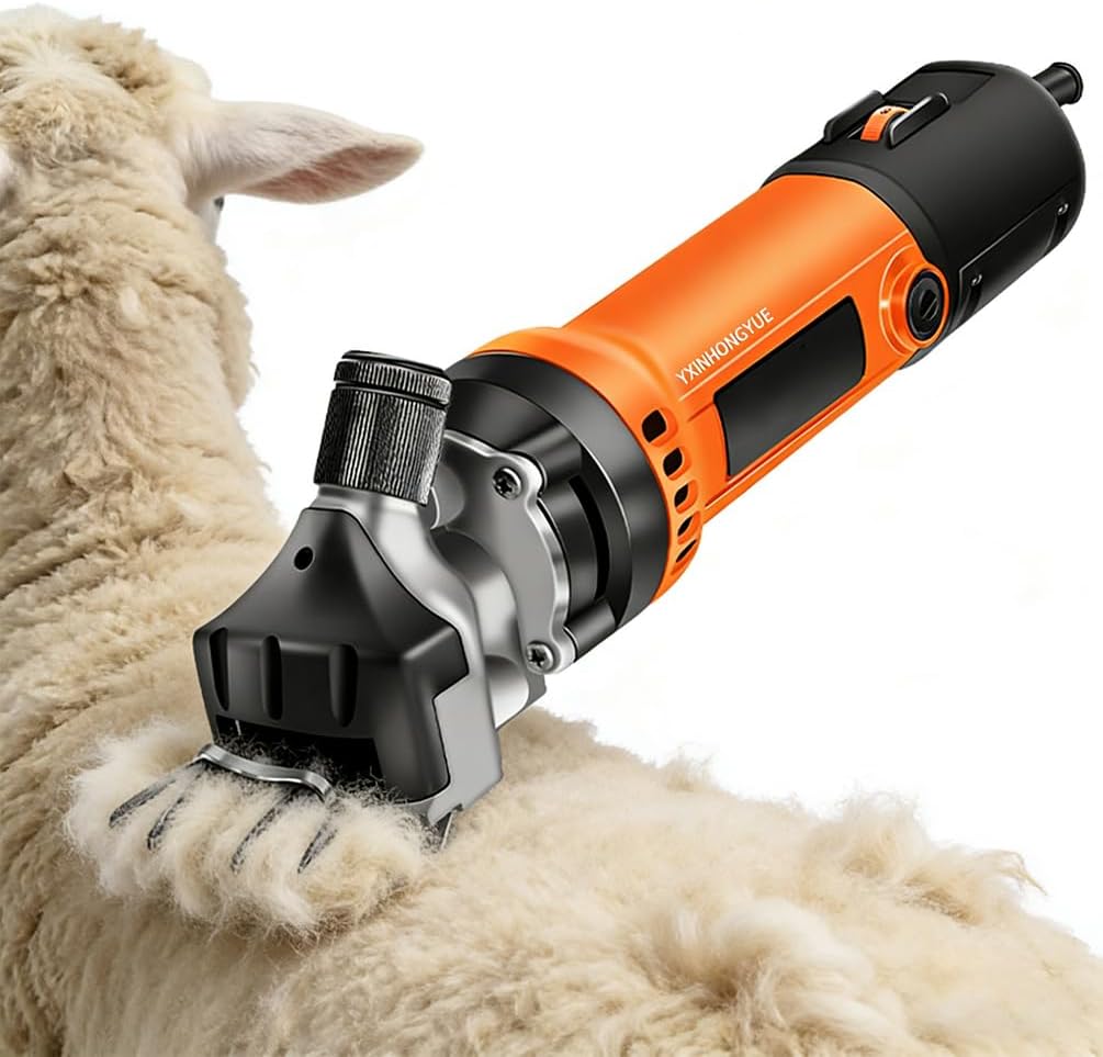 9 Teeth Electric Wool Shears Farm Adjustable Speed Livestock Shears 1200W Includes A 3.5-Meter Power Cord Powerful for Sheep, Goats, Alpacas Orange