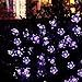 Qedertek Solar String Lights, Cherry Blossom 22ft 50 LED Waterproof Flower Outdoor String Lights for Patio,Lawn,Garden,Holiday,Halloween Solar Lights,and Festivals Decorations (Purple)