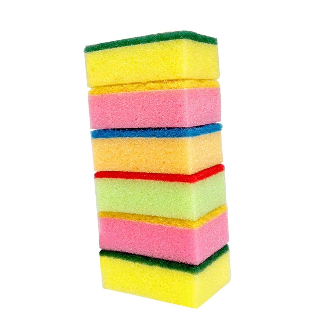 Beaupretty Lot de 10 Éponges de Nettoyage pour Vaisselle en Éponge Absorbante Surface Ondulée, Cuisine et Salle de Bain, Non Rayantes et Multi-Usage Couleur Aléatoire