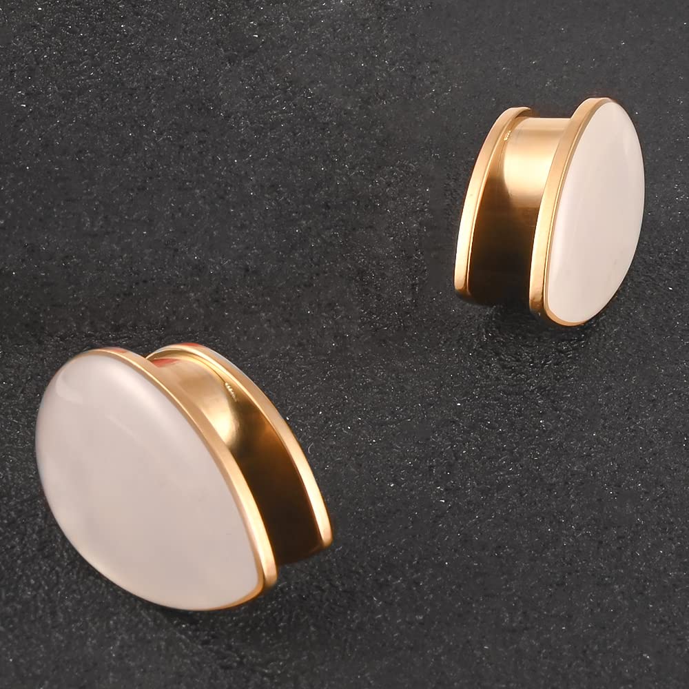 Vankula Dilatatori Lobo Single Flared tunnel dilatatore orecchie in Acciaio inossidabile Conchiglia a goccia lobi piercing espansori Gioielli Uomo Donna 6mm a 25mm