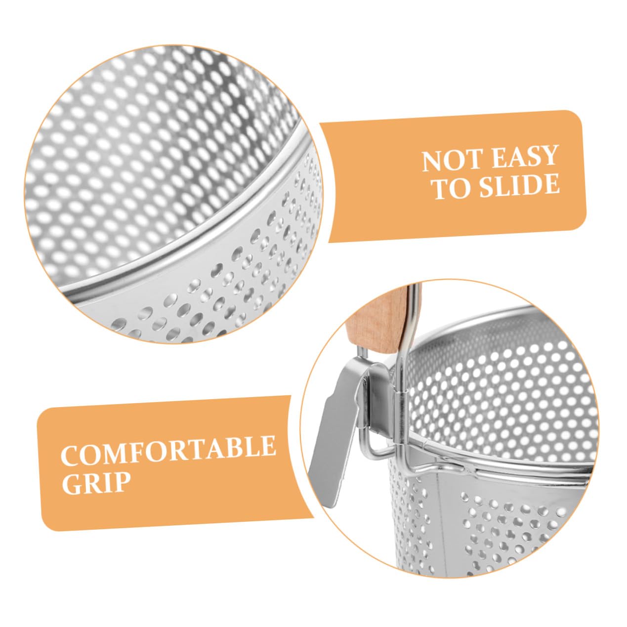 Coladores para Pasta de Acero Inoxidable con Diseño Perforado y Mango Cómodo, Paquete de 2 Unidades para Escurrir Fideos Cocina Estilo Aleatorio