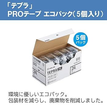 Amazon | キングジム(Kingjim) Pテープエコパック シロクロ24 白