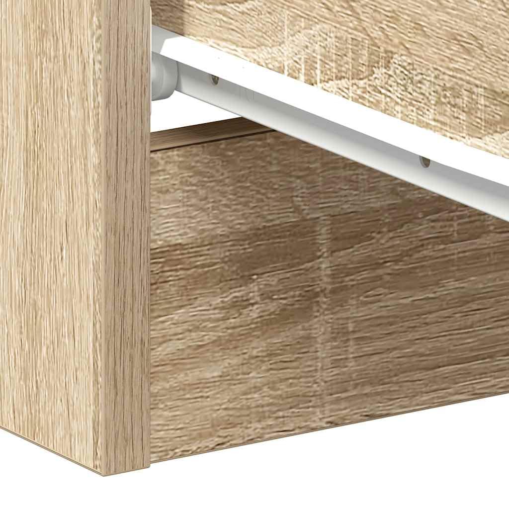 vidaXL 2X Comodini Moderni Eleganti Robusti con Cassetti Portaoggetti Armadietto Comò Cassettiera Versatile Rovere Sonoma 38x35x56 cm in Truciolato
