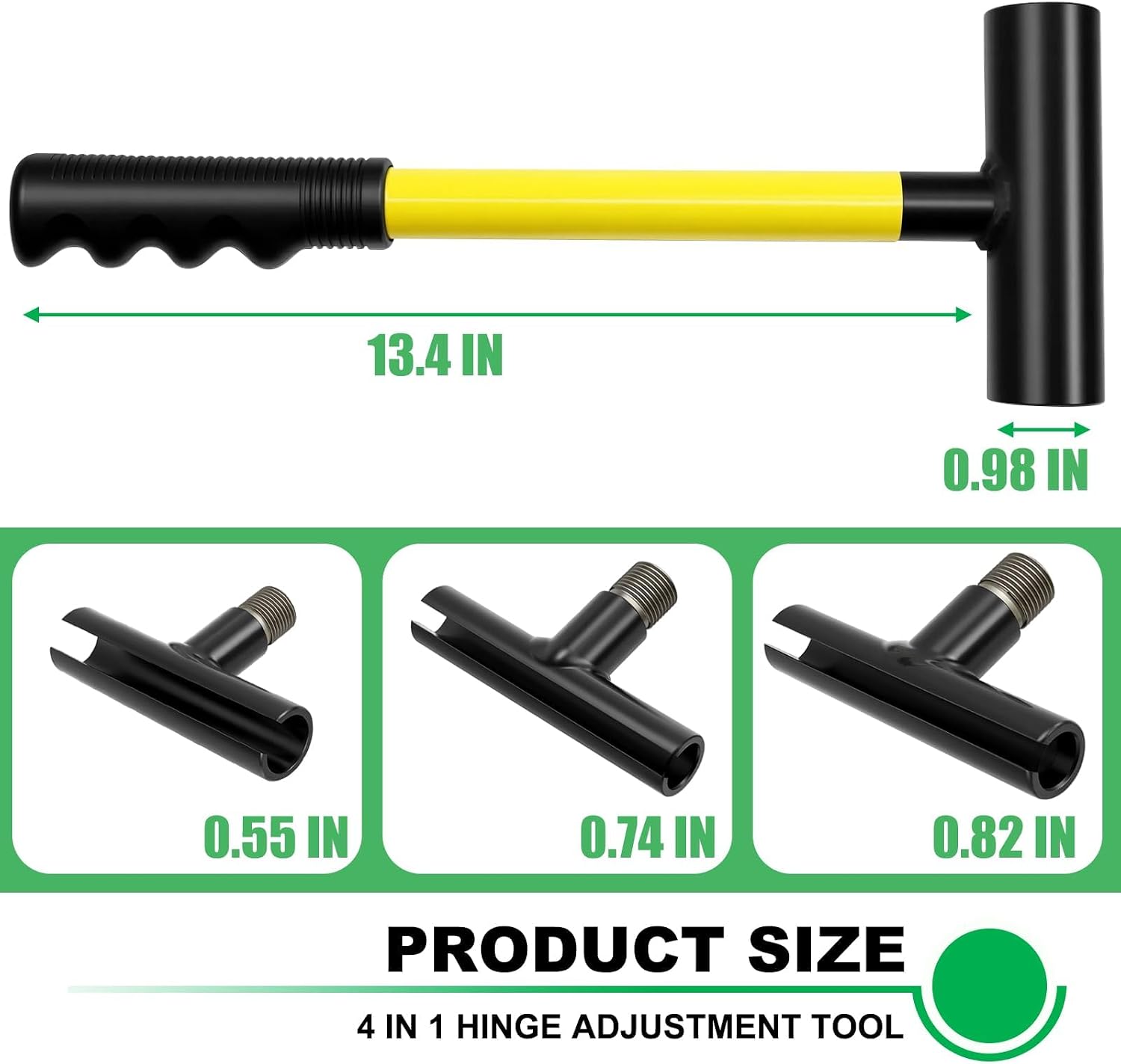 Door Hinge Gap Adjustment Tool, 4 in 1 Hinge Bender, Hinge Gap Adjusting Wrench Yellow Round Bar