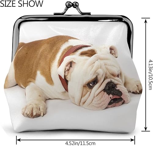 Miniatura 6 de Monedero tipo monedero inglés Bulldog para mujeres y niñas, viaje con cierre de hebilla y hebilla