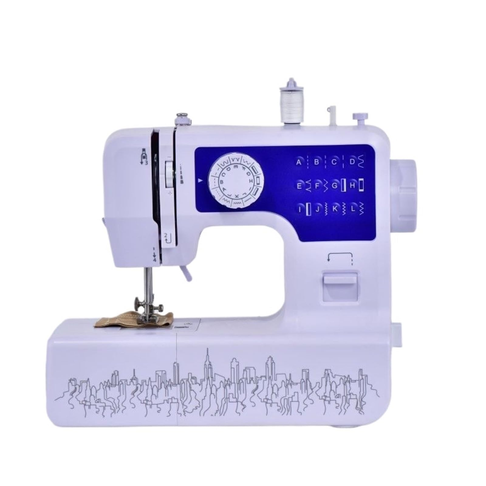 Domowa Maszyna Do Szycia Mini Stacjonarna Wielofunkcyjna Elektryczna Stębnówka Jedząca Gruba Mocna Cicha Stabilna(1602(Blue))