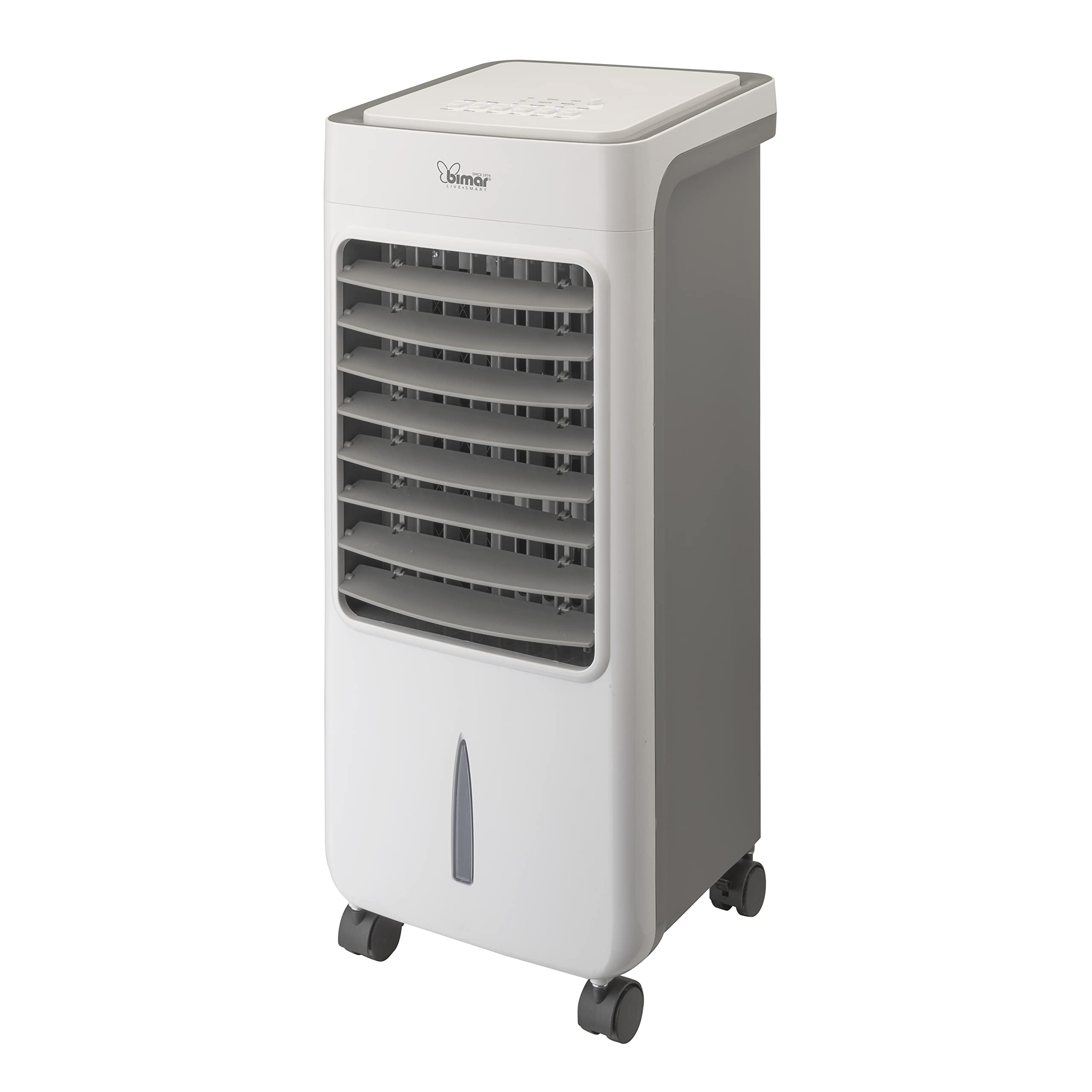 Bimar VR35 Raffrescatore, Ventilatore, Purificatore d'Aria 3 in 1, Oscillazione Automatica Dx/Sx, Funzione Rinfrescante e 3 Velocità, Serbatoio 7 Litri, 8 ore di Aria Fresca, Filtri Rimovibili