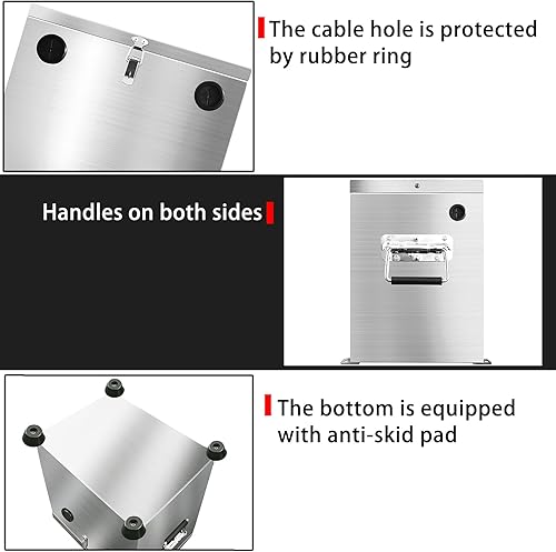 Miniatura 4 de Caja de batería de 12 V para cocheRVmarina, kit de reubicación de batería de acero inoxidable para remolque, barco, motor de arrastre, kayak (caja