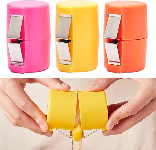 Abridor de cáscara de huevo, 3 piezas separadoras de huevos para huevos crudos, herramienta de galletas de huevo 2025, cortador de cáscara de huevo