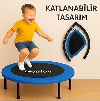 Leyaton 102 cm 40 in  Katlanabilir Trambolin, Mavi