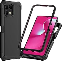 Vista 2 de Funda para T-Mobile Revvl 8 Pro 5G con protector de pantalla, protección de cuerpo completo, parte trasera de policarbonato suave, protección
