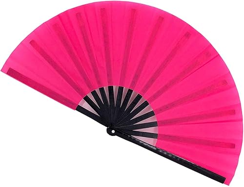 Miniatura 19 de Ventilador de mano plegable grande para baile de línea, grandes ventiladores plegables para botas en el suelo, festival de baile, baile, actuación