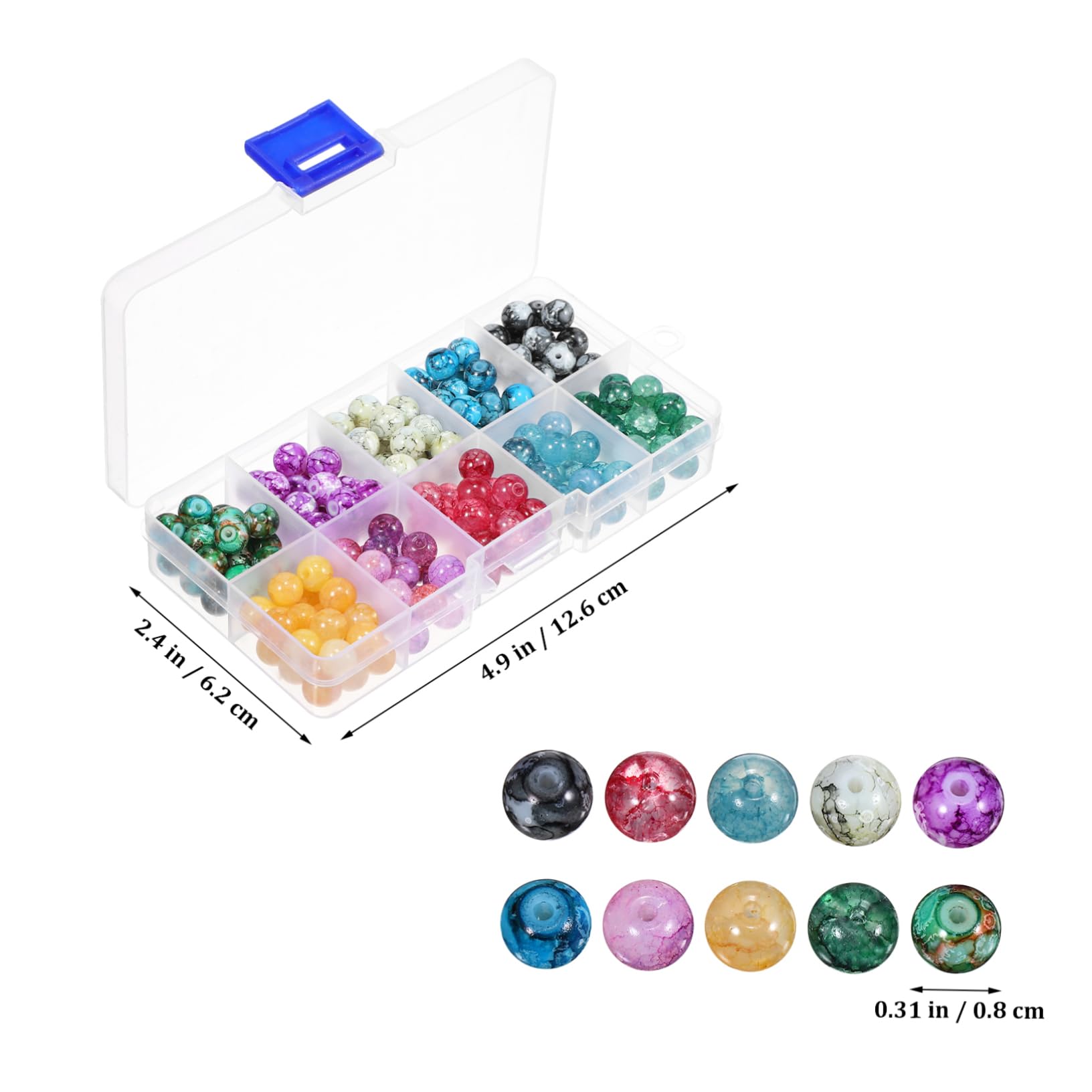 ARTIBETTER 5 Set Perline Rotonde Per Bigiotteria Con Filo Elastico Per Creare Collane E Braccialetti Fai Da Te Perline Per Gioielli Diy Con Filo 200 Pezzi*5