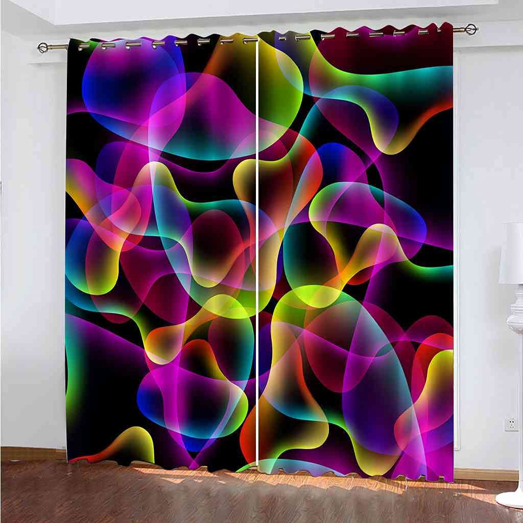 Rideau Occultant Isolant Thermique et Insonorisant 264x160 cm Motif Coloré