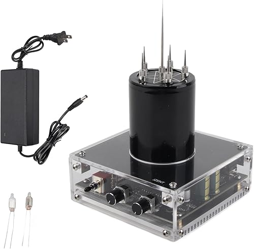 Miniatura 9 de Kit de bricolaje de bobina de música, bobina de música, base acrílica, carcasa de arco de plasma, experimento de altavoz de plasma, modelo de